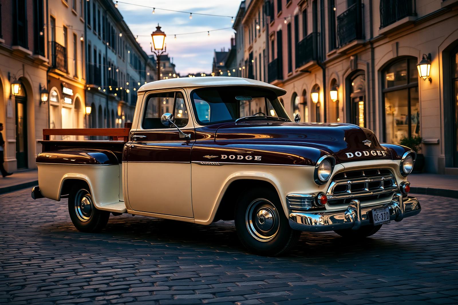 1957 Dodge D100 Sweptside — Cream & Burgundy
